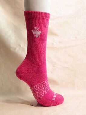 Bombas Calf Socks Size L Comfortable Pink Knit